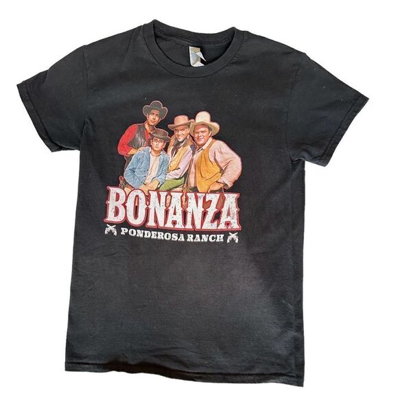 Bonanza Black Short Sleeve T-shirt Sz S - Picture 1 of 2